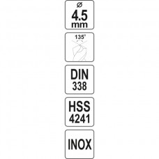 YATO Burghiu pentru gaurit metal, diametru 4.5 mm..